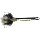 Gold Crystal Flapper Feather Headband 1920s Fancy Dress Charleston Bowband