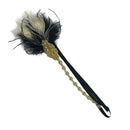Gold Crystal Flapper Feather Headband 1920s Fancy Dress Charleston Bowband