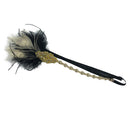 Gold Crystal Flapper Feather Headband 1920s Fancy Dress Charleston Bowband