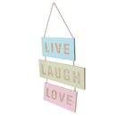 Rustic Country Wood Plaque LIVE LAUGH LOVE Inspirational Home Hanging Decor