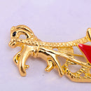Gold Christmas Cart Shape Women Jewelry Clothing Suit Accessory Brooch Pin