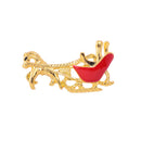 Gold Christmas Cart Shape Women Jewelry Clothing Suit Accessory Brooch Pin