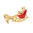 Gold Christmas Cart Shape Women Jewelry Clothing Suit Accessory Brooch Pin