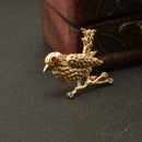Antique Gold Crystal Bird Animal Brooch Pin Jewelry Gift for Men Women Kids