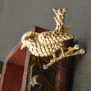 Antique Gold Crystal Bird Animal Brooch Pin Jewelry Gift for Men Women Kids
