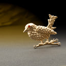 Antique Gold Crystal Bird Animal Brooch Pin Jewelry Gift for Men Women Kids