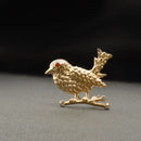 Antique Gold Crystal Bird Animal Brooch Pin Jewelry Gift for Men Women Kids