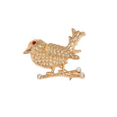 Antique Gold Crystal Bird Animal Brooch Pin Jewelry Gift for Men Women Kids