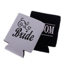2pcs Bride Groom Stubby Beer Can Cooler Beverage Sleeve Holder Wedding Party
