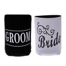 2pcs Bride Groom Stubby Beer Can Cooler Beverage Sleeve Holder Wedding Party