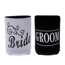 2pcs Bride Groom Stubby Beer Can Cooler Beverage Sleeve Holder Wedding Party
