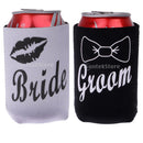 Neoprene Can Holder Cooler Stubby Beer Cozy Wrap For Wedding Bride Groom