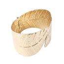 Women Fashion Gold Leaves Bangle Punk Cuff Bracelet Wristband Band Jewelry Gift