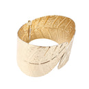 Women Fashion Gold Leaves Bangle Punk Cuff Bracelet Wristband Band Jewelry Gift