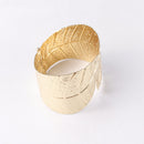 Women Fashion Gold Leaves Bangle Punk Cuff Bracelet Wristband Band Jewelry Gift