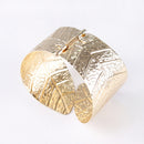 Women Fashion Gold Leaves Bangle Punk Cuff Bracelet Wristband Band Jewelry Gift