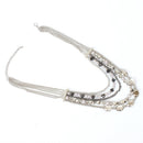 Boho Jewelry European Antique Silver Rhinestone Long Chain Pendant Necklace