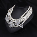 Elegant Multilayer Pearl Necklace Chain Sweater Crystal Choker Women Jewelry