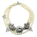 Elegant Multilayer Pearl Necklace Chain Sweater Crystal Choker Women Jewelry