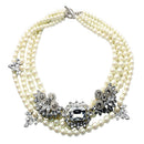 Elegant Multilayer Pearl Necklace Chain Sweater Crystal Choker Women Jewelry