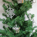 24pcs Mixed Christmas Party Ornaments Xmas Tree Hanging Decor Silver