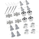 24pcs Mixed Christmas Party Ornaments Xmas Tree Hanging Decor Silver