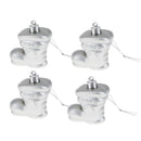 24pcs Mixed Christmas Party Ornaments Xmas Tree Hanging Decor Silver