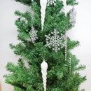 Christmas Party Home Ornaments Xmas Tree Hanging Decor Silver Pack of 24pcs