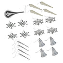 Christmas Party Home Ornaments Xmas Tree Hanging Decor Silver Pack of 24pcs