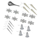 Christmas Party Home Ornaments Xmas Tree Hanging Decor Silver Pack of 24pcs