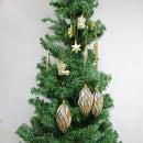 24pcs Mixed Styles Christmas Party Ornaments Xmas Tree Hanging Decor Gold