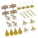 Set of 24pcs Mixed Snowflake Onion Christmas Ornaments Xmas Tree Hanging Decoration
