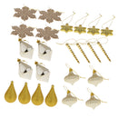 Set of 24pcs Mixed Snowflake Onion Christmas Ornaments Xmas Tree Hanging Decoration