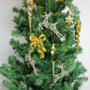 Lot of 24pcs Mixed Christmas Party Ornaments Xmas Tree Hanging Decor Gold