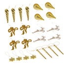 Lot of 24pcs Mixed Christmas Party Ornaments Xmas Tree Hanging Decor Gold
