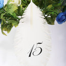 11-20 Numbers Feather Linen Paper Number Cards Wedding Table Place Cards for Flower Arrangement