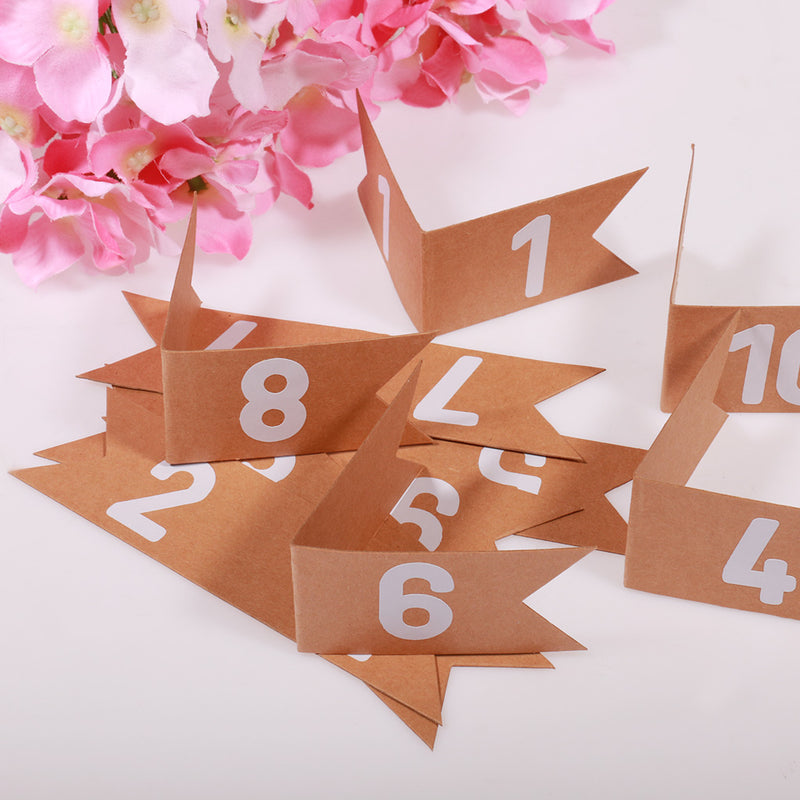 1-10 Numbers Place Cards Kraft Table Markers Wedding Home Party Supplier Pack of 10