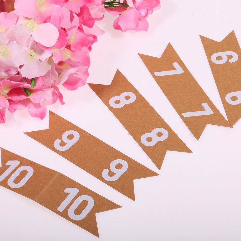 1-10 Numbers Place Cards Kraft Table Markers Wedding Home Party Supplier Pack of 10