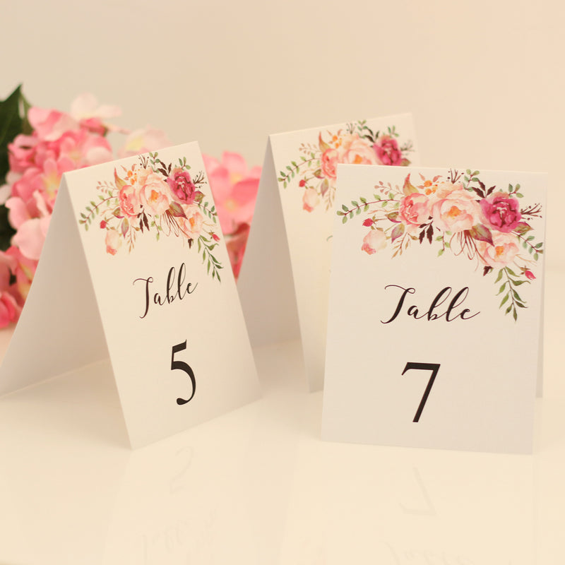1-10 Numbers Place Cards Flower Decor Table Markers Wedding Ceremony Reception Supplier