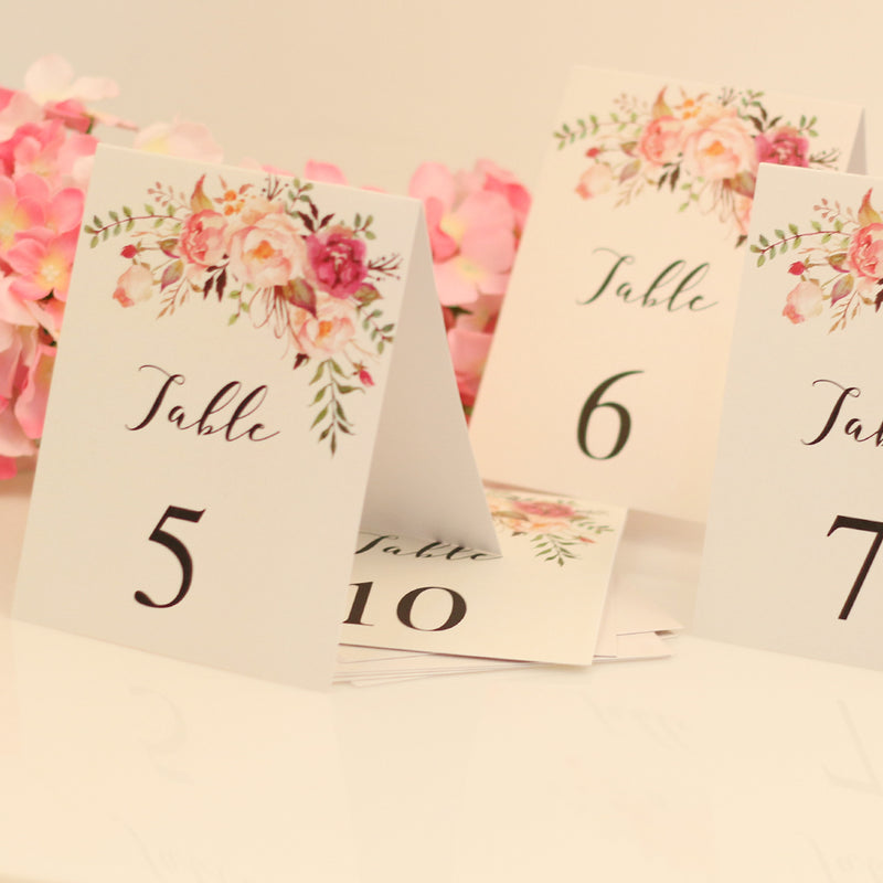 1-10 Numbers Place Cards Flower Decor Table Markers Wedding Ceremony Reception Supplier