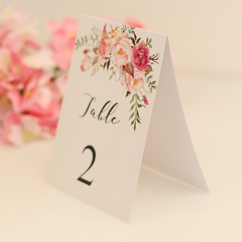 1-10 Numbers Place Cards Flower Decor Table Markers Wedding Ceremony Reception Supplier