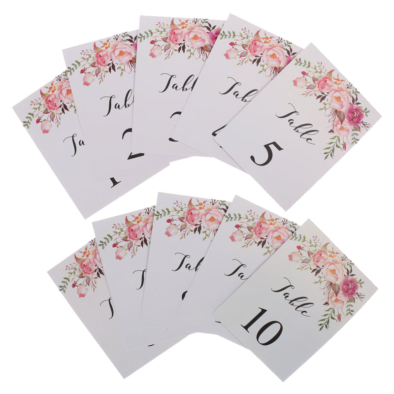 1-10 Numbers Place Cards Flower Decor Table Markers Wedding Ceremony Reception Supplier