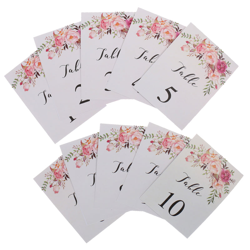 1-10 Numbers Place Cards Flower Decor Table Markers Wedding Ceremony Reception Supplier