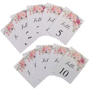 1-10 Numbers Place Cards Flower Decor Table Markers Wedding Ceremony Reception Supplier