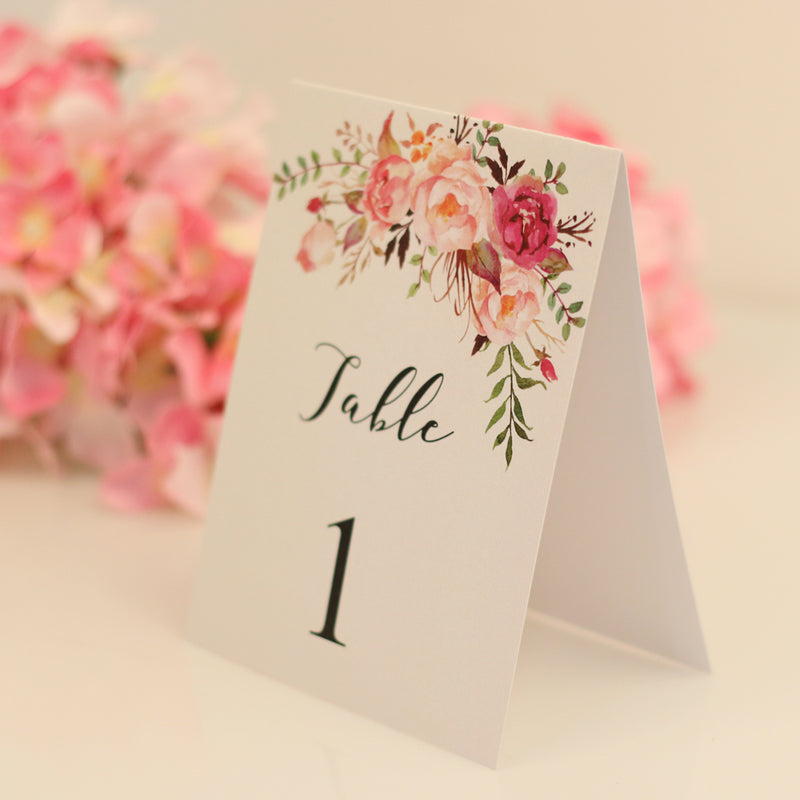 1-10 Numbers Place Cards Flower Decor Table Markers Wedding Ceremony Reception Supplier