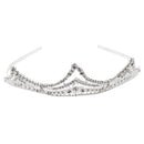 Bridal Wedding Accessories Rhinestone Crown Tiara Silver Hair Hoop Headband
