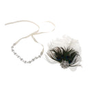 Vintage Crystal Rhinestone Peacock Feather Headband 1920s Women Headpieces