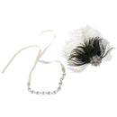 Vintage Crystal Rhinestone Peacock Feather Headband 1920s Women Headpieces