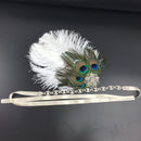 Vintage Crystal Rhinestone Peacock Feather Headband 1920s Women Headpieces