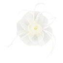 Women Girls Ladies Fashionable Feather Fascinator Hat Cap Wedding Prom Party Headband Headpiece Head Accessory Beige